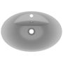 Voir la diapositive 4 : VIDAXL Lavabo ovale a trop-plein Gris clair mat 58,5x39 cm Ceramique