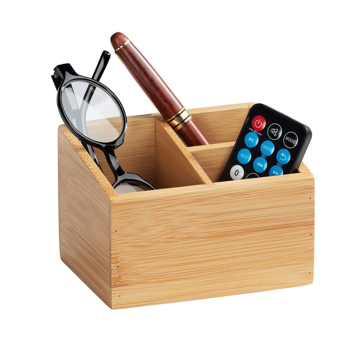 Wenko Organisateur à maquillage en bambou Terra - 3 Compartiments