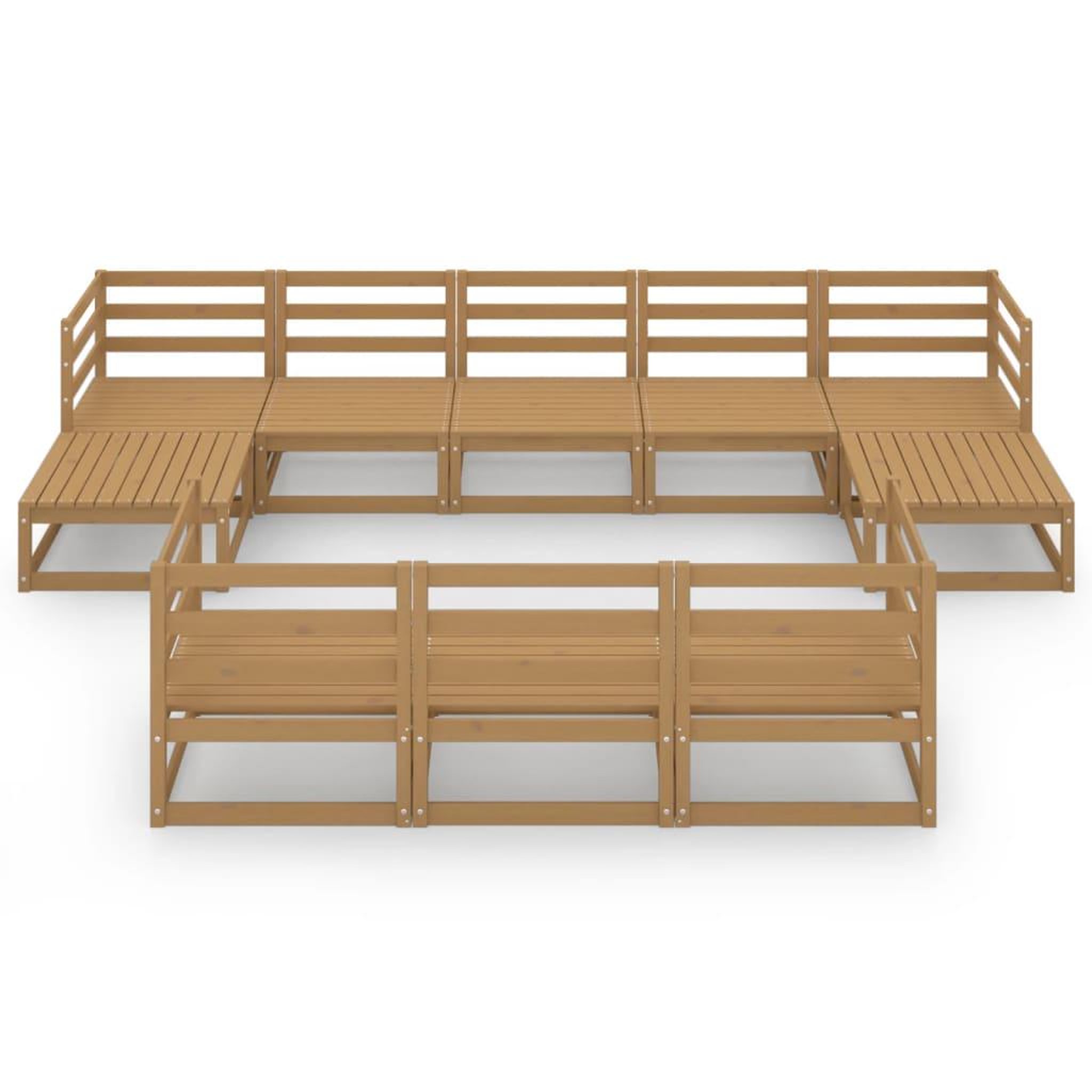 Voir la diapositive 3 : VIDAXL Salon de jardin 10 pcs bois de pin massif