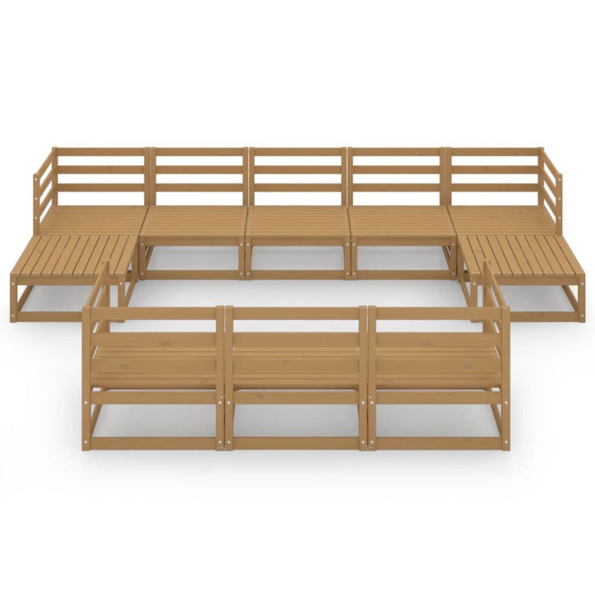 VIDAXL Salon de jardin 10 pcs bois de pin massif