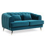 Voir la diapositive 2 : Paris Prix Canapé 2 Places en Velours  Glamour  146cm Bleu