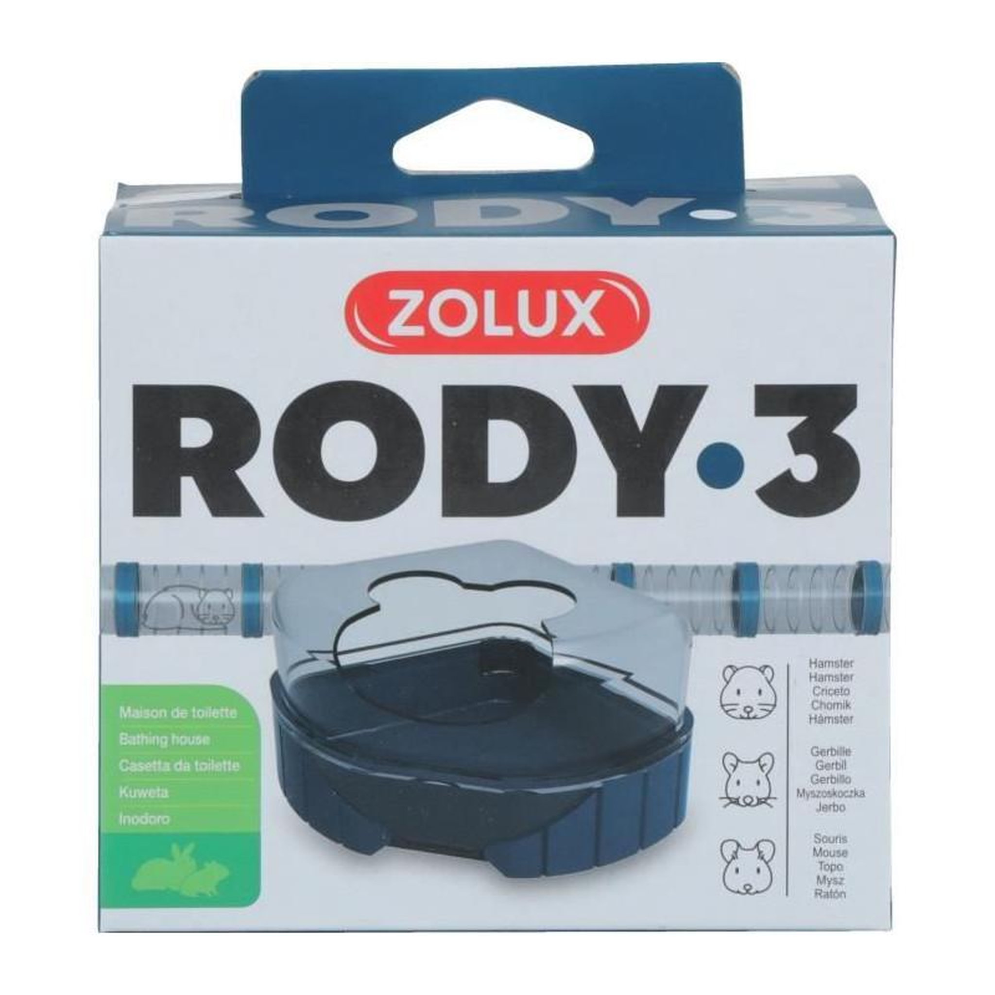 Voir la diapositive 1 : Zolux Maison de toilette pour cages Rody3 - ZOLUX - Rodylounge - Pour petits rongeur - Bleu