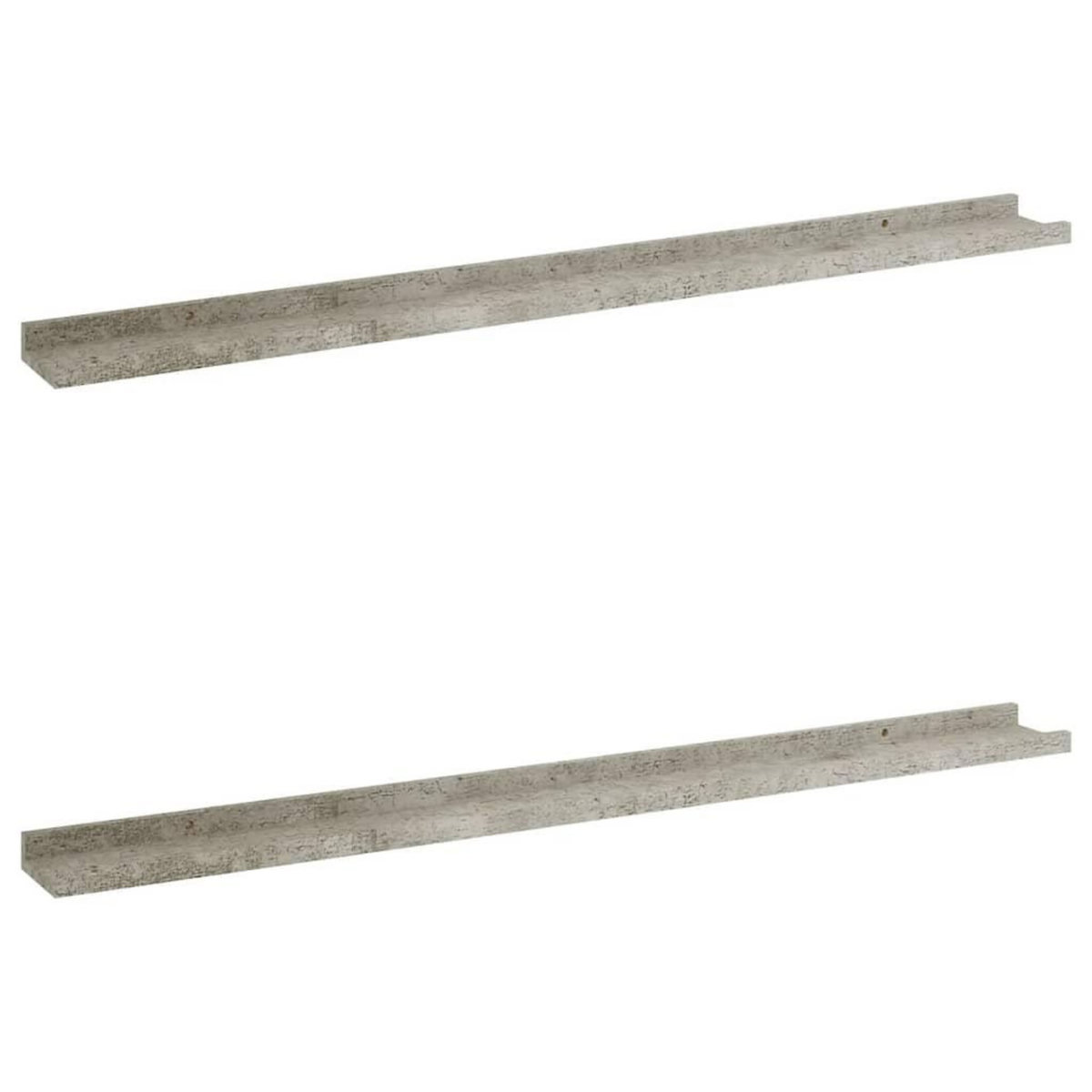 VIDAXL Etageres murales 2 pcs Gris beton 100x9x3 cm