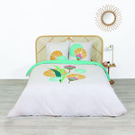 Home collection Parure housse de couette coton 57fils/cm-gana. Coloris disponibles : Bleu