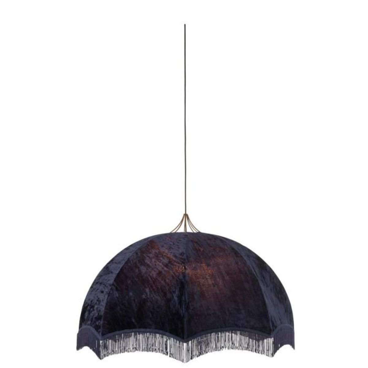 Paris Prix Lampe Suspension  Velours  95cm Bleu
