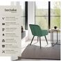 Voir la diapositive 2 : tectake Chaise style scandinave rembourrée aspect velours vert foncé/noir Lot de 6