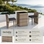Voir la diapositive 2 : tectake Salon de jardin avec cadre en aluminium marron naturel