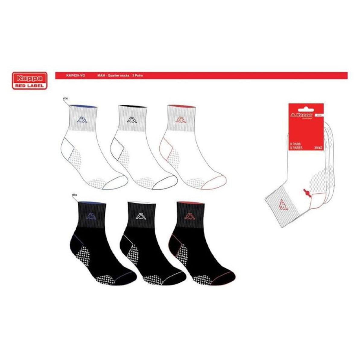 KAPPA Chaussettes Homme QUARTER KAPPA