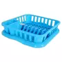  Egouttoir a vaisselle bleu 37 x 35 x 9 cm avec bac en plastique