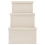 Voir la diapositive 5 : VIDAXL Boîtes de rangement empilables 3 pcs Tissu Creme