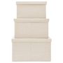 Voir la diapositive 5 : VIDAXL Boîtes de rangement empilables 3 pcs Tissu Creme