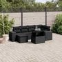 Voir la diapositive 1 : VIDAXL Salon de jardin 7 pcs avec coussins noir resine tressee