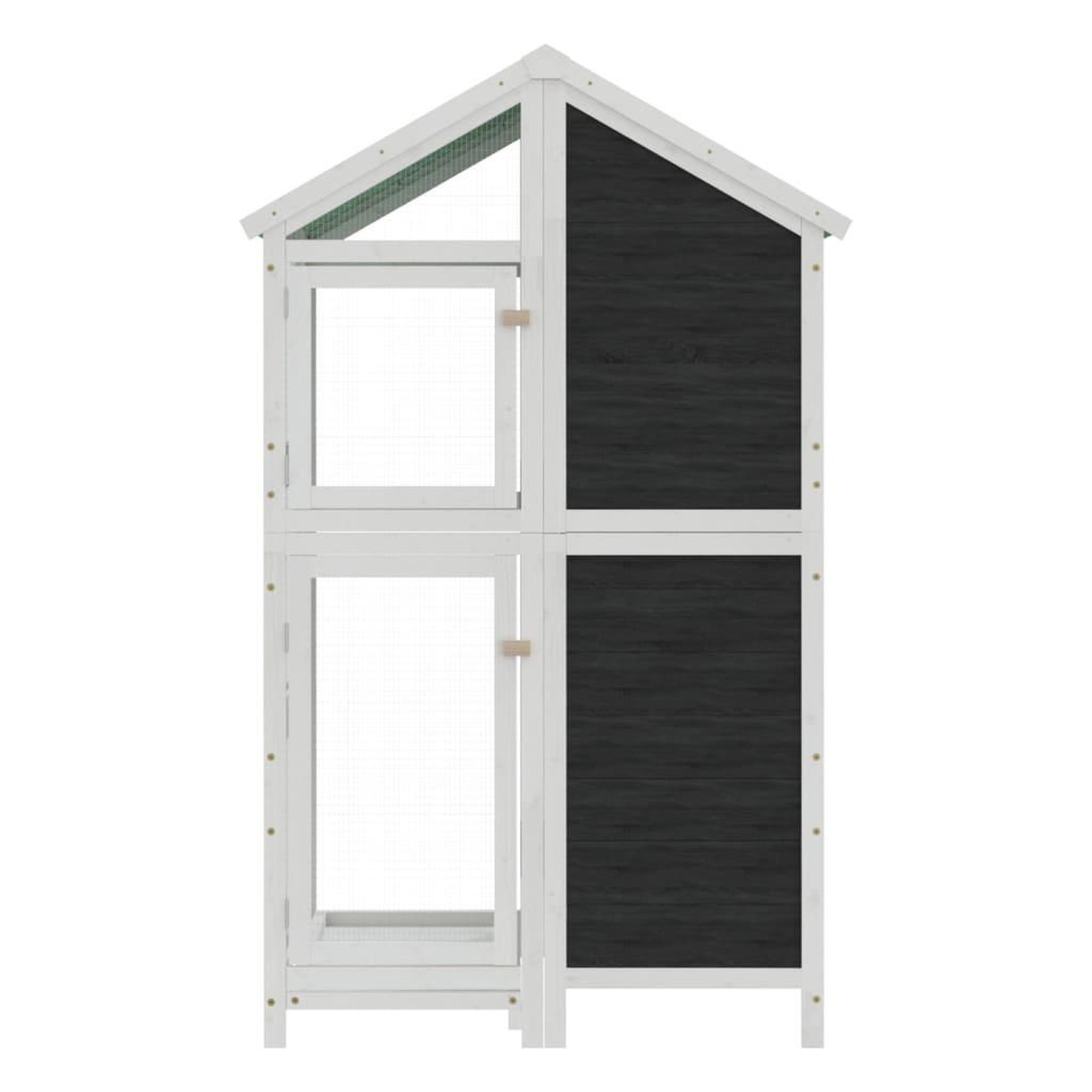 Voir la diapositive 3 : VIDAXL Maison a oiseaux gris 97x81x152 cm bois massif de pin