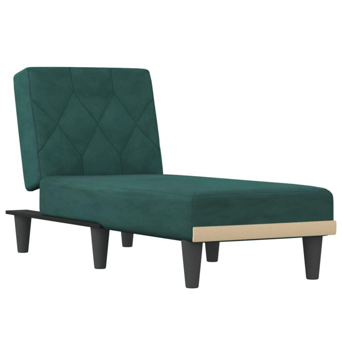 VIDAXL Chaise longue vert fonce velours