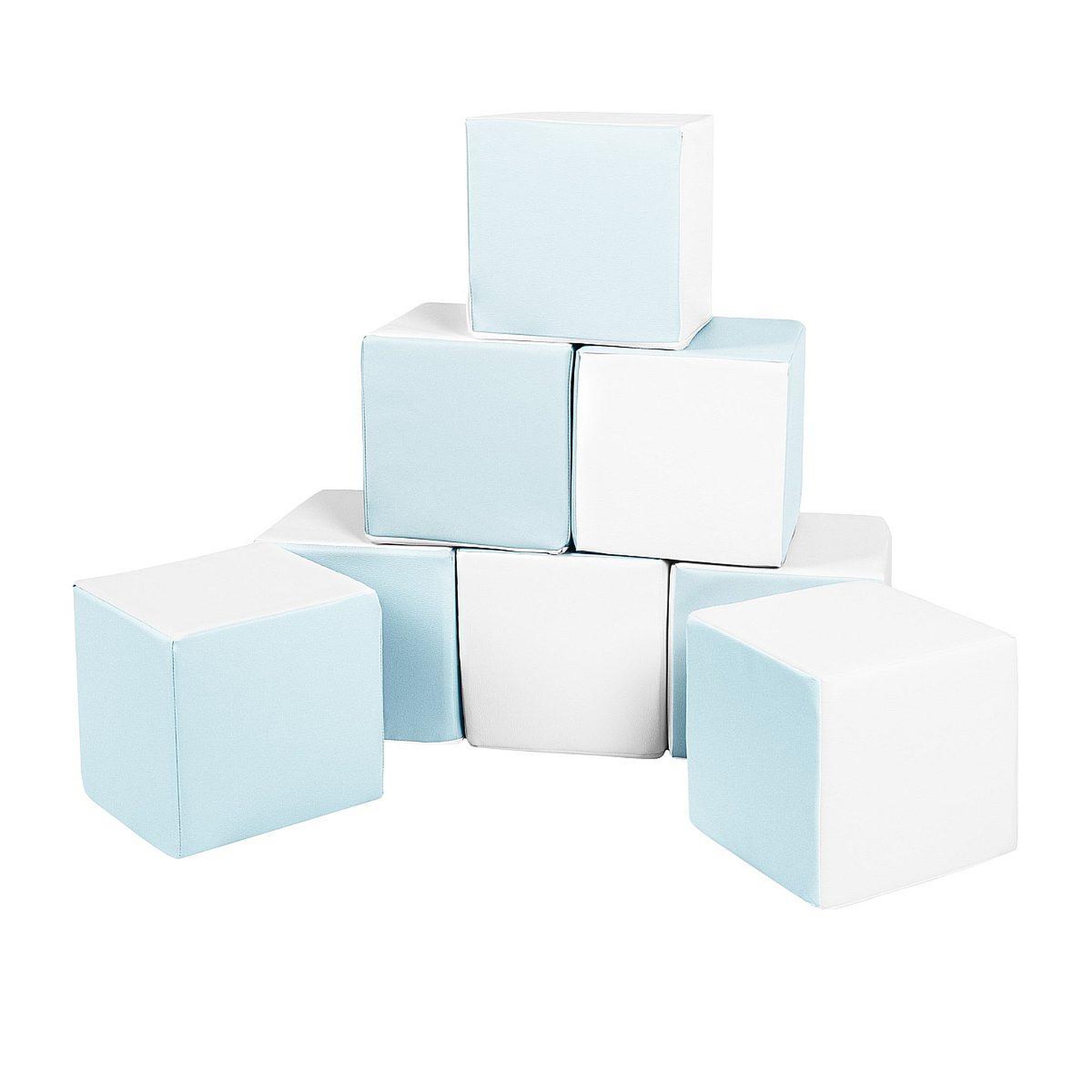 VELINDA Lot cubes xxl mousse 8 pcs blanc, bleu