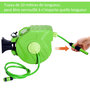Voir la diapositive 6 : OUTSUNNY Dévidoir mural enrouleur automatique pivotant 180° tuyau 20 + 2 m avec lance arrosage support mural intégré vert