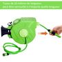Voir la diapositive 6 : OUTSUNNY Dévidoir mural enrouleur automatique pivotant 180° tuyau 20 + 2 m avec lance arrosage support mural intégré vert
