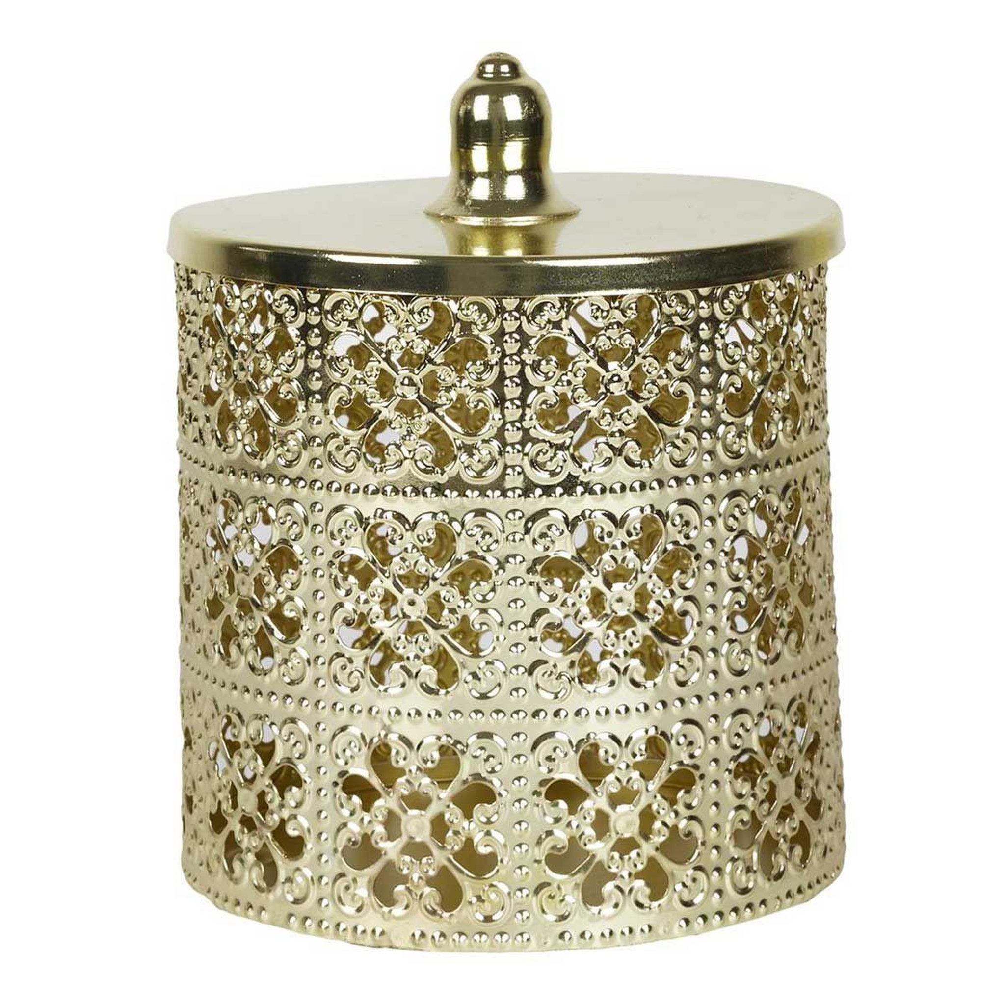 The Home Deco Factory Boîte déco en métal  ajourée  14cm doré