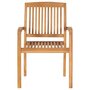 Voir la diapositive 5 : VIDAXL Chaises de jardin empilables avec coussins lot de 6 Teck solide