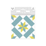 SUD TRADING 6 Stickers carreaux de ciment - 15 x 15 cm - Bleu et jaune