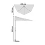 CEMONJARDIN Demi-parasol anthracite 270 x 135 x 230 cm