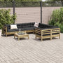 Voir la diapositive 3 : VIDAXL Salon de jardin 9 pcs avec coussins bois de pin impregne