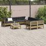 Voir la diapositive 3 : VIDAXL Salon de jardin 9 pcs avec coussins bois de pin impregne
