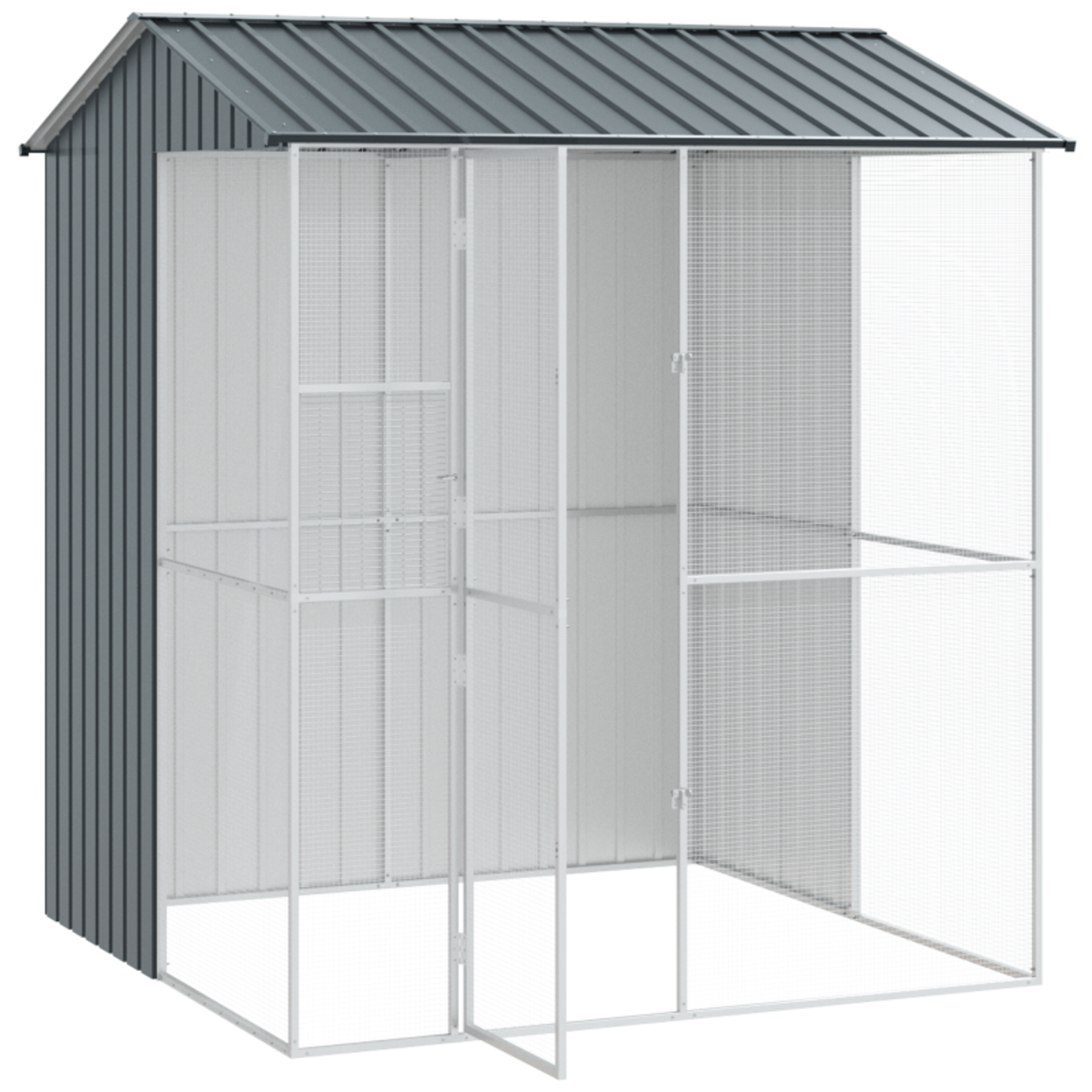 VIDAXL Aviary pour oiseaux Anthracite 215x210x247 cm en acier
