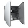 Voir la diapositive 5 : VIDAXL Armoire de salle de bain miroir rond et LED Gris 40x40x17,5 cm