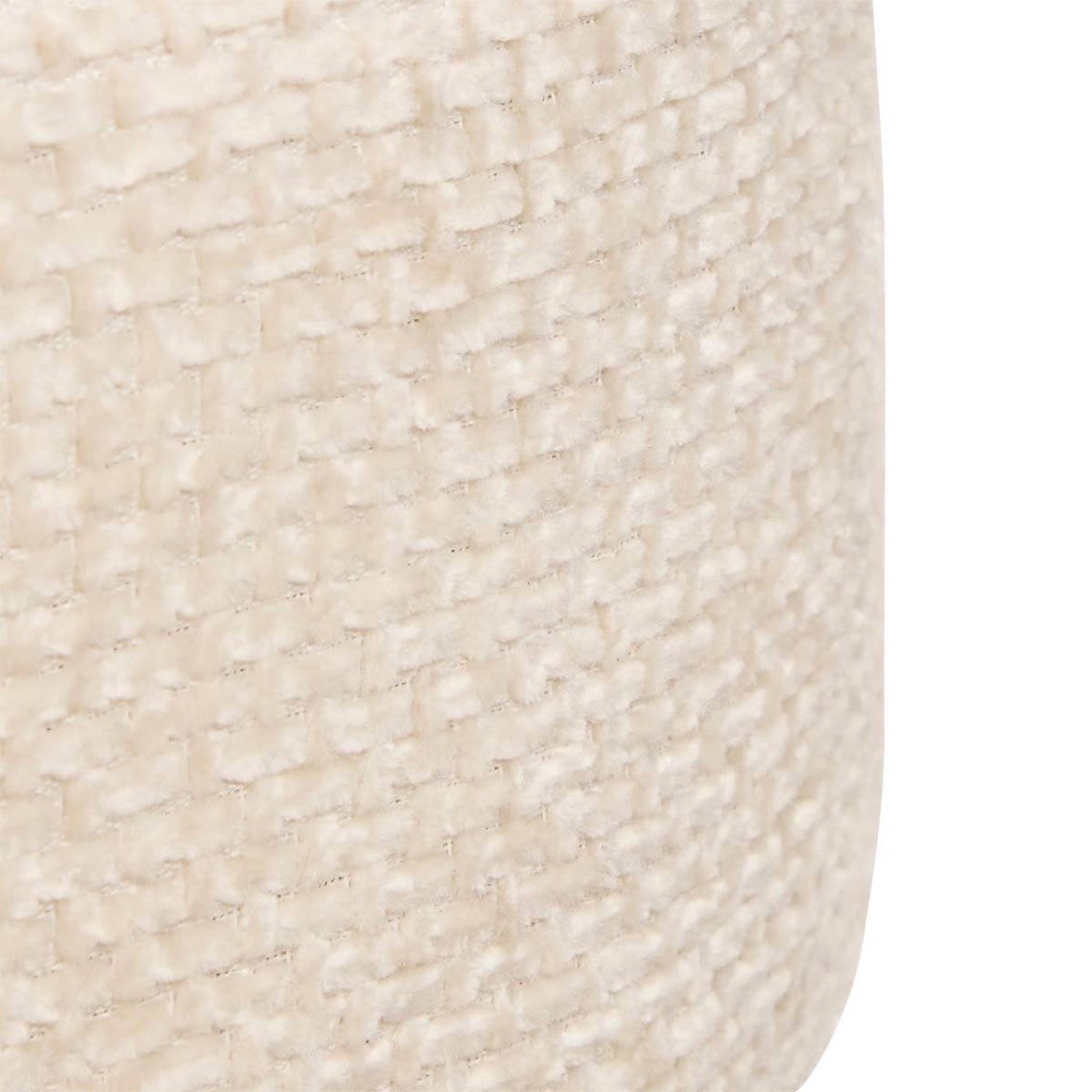 Voir la diapositive 3 : ATMOSPHERA Tabouret d'appoint chenille  spolo  39cm blanc