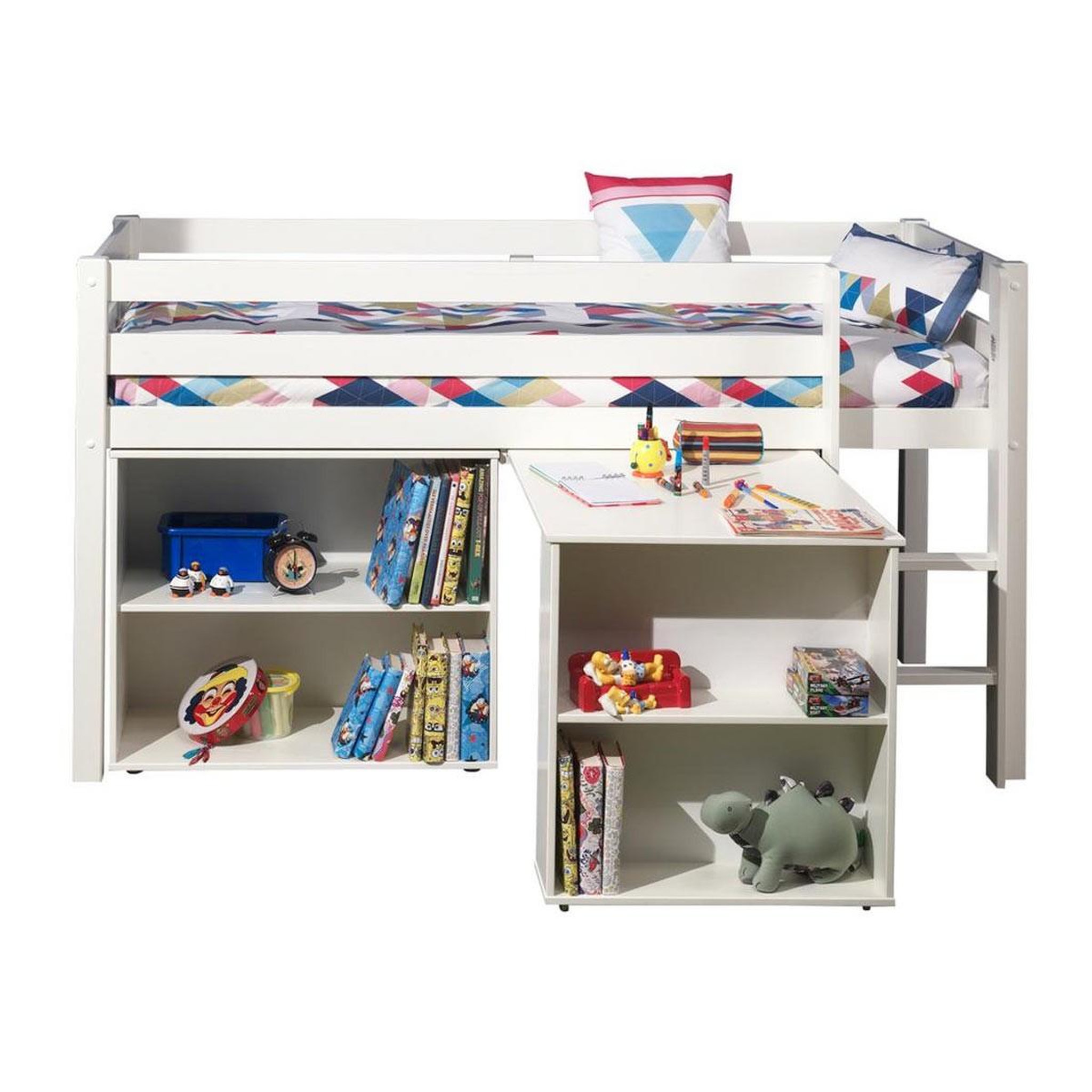 Paris Prix Pack - lit enfant bureau & bibliothèque  pino  blanc