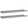 Voir la diapositive 2 : VIDAXL Etageres a rebord pour cadre photo 2 pcs Gris 60x9x3 cm MDF