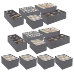 ID MARKET Lot de 14 boites de rangement tiroir organisateurs de dressings gris anthracite