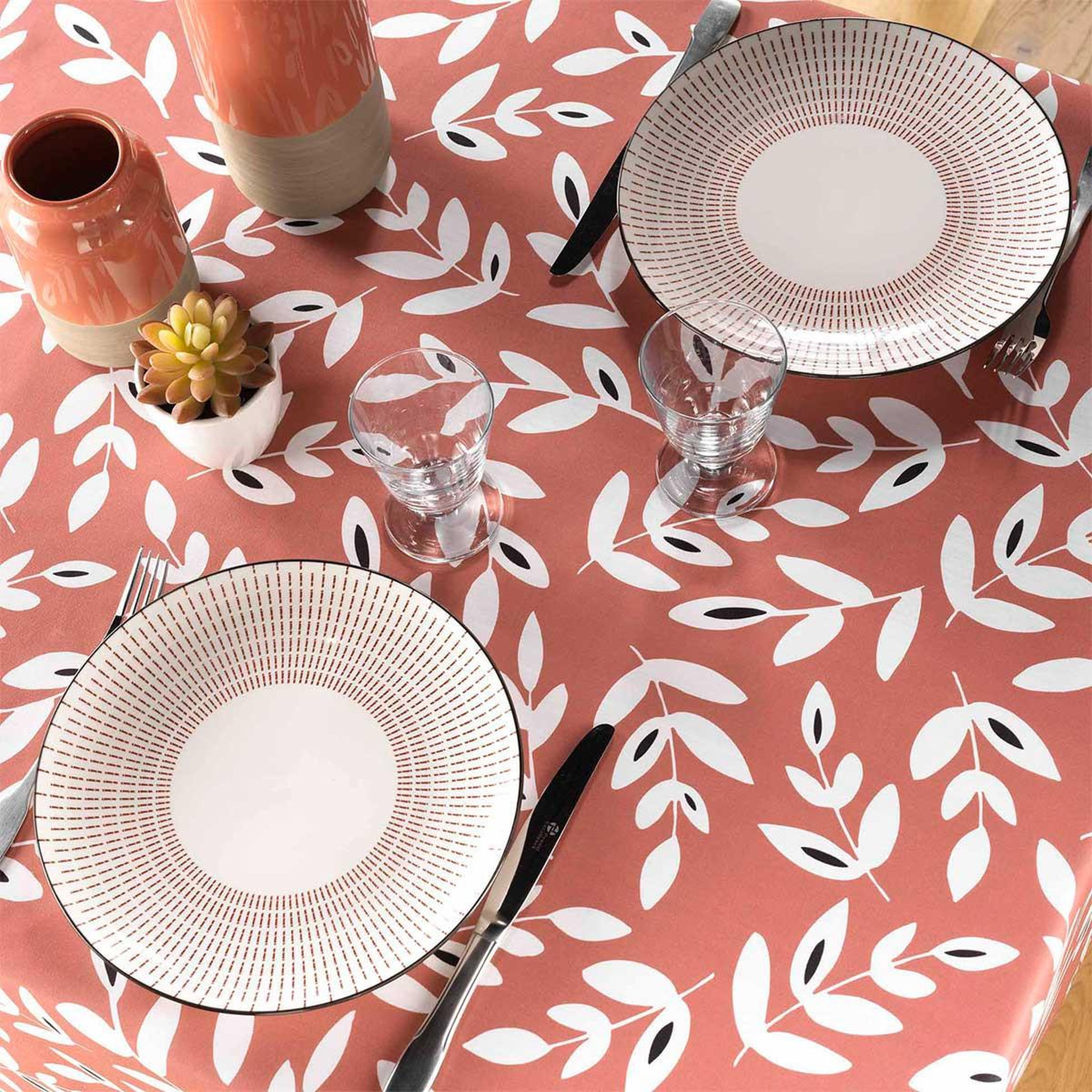 Voir la diapositive 2 : Douceur d'Intérieur Nappe en microfibre  bellys  140x240cm terracotta