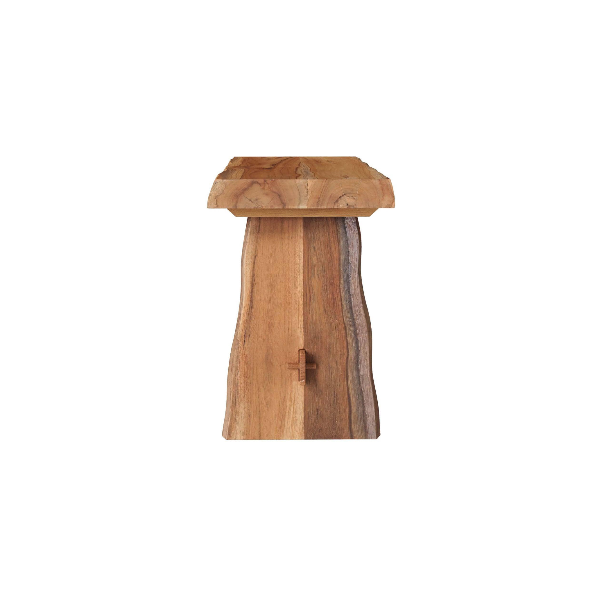 Voir la diapositive 5 : MAISON PAVANE Banc 2 places en bois de teck recyclé 90 cm-Vic