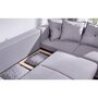 BEST MOBILIER Lena - canapé d'angle panoramique convertible - avec coffre - 7 places - droit -
