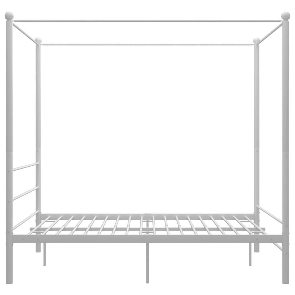 VIDAXL Cadre de lit a baldaquin sans matelas blanc 160x200 cm metal