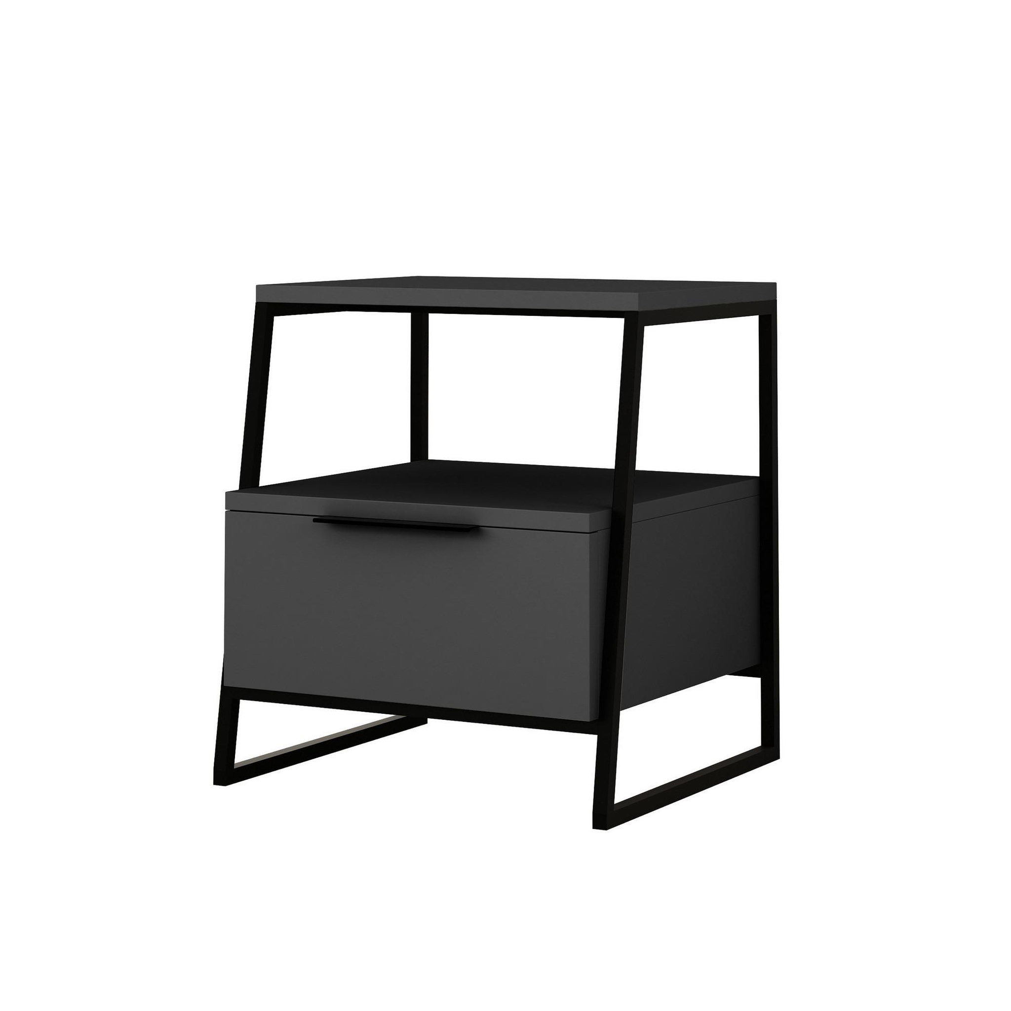Habitat et Jardin Table de chevet en bois  pal  - 45 x 40 x 50 cm - gris anthracite