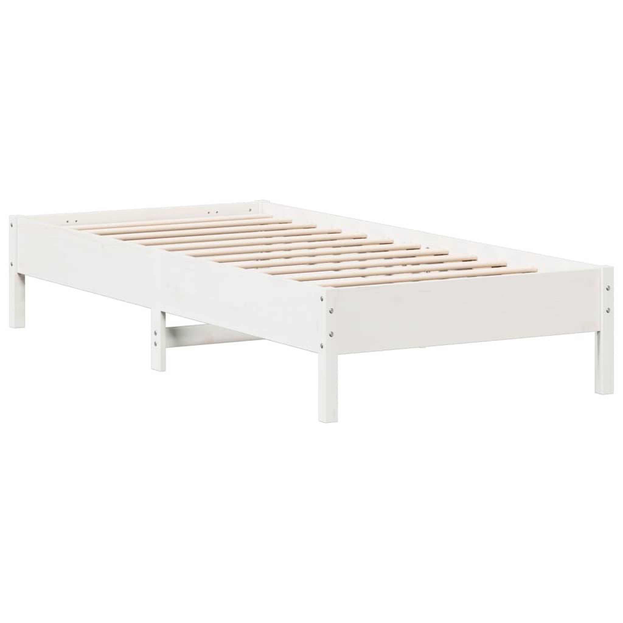 Voir la diapositive 2 : VIDAXL Cadre de lit sans matelas blanc 100x200 cm bois de pin massif
