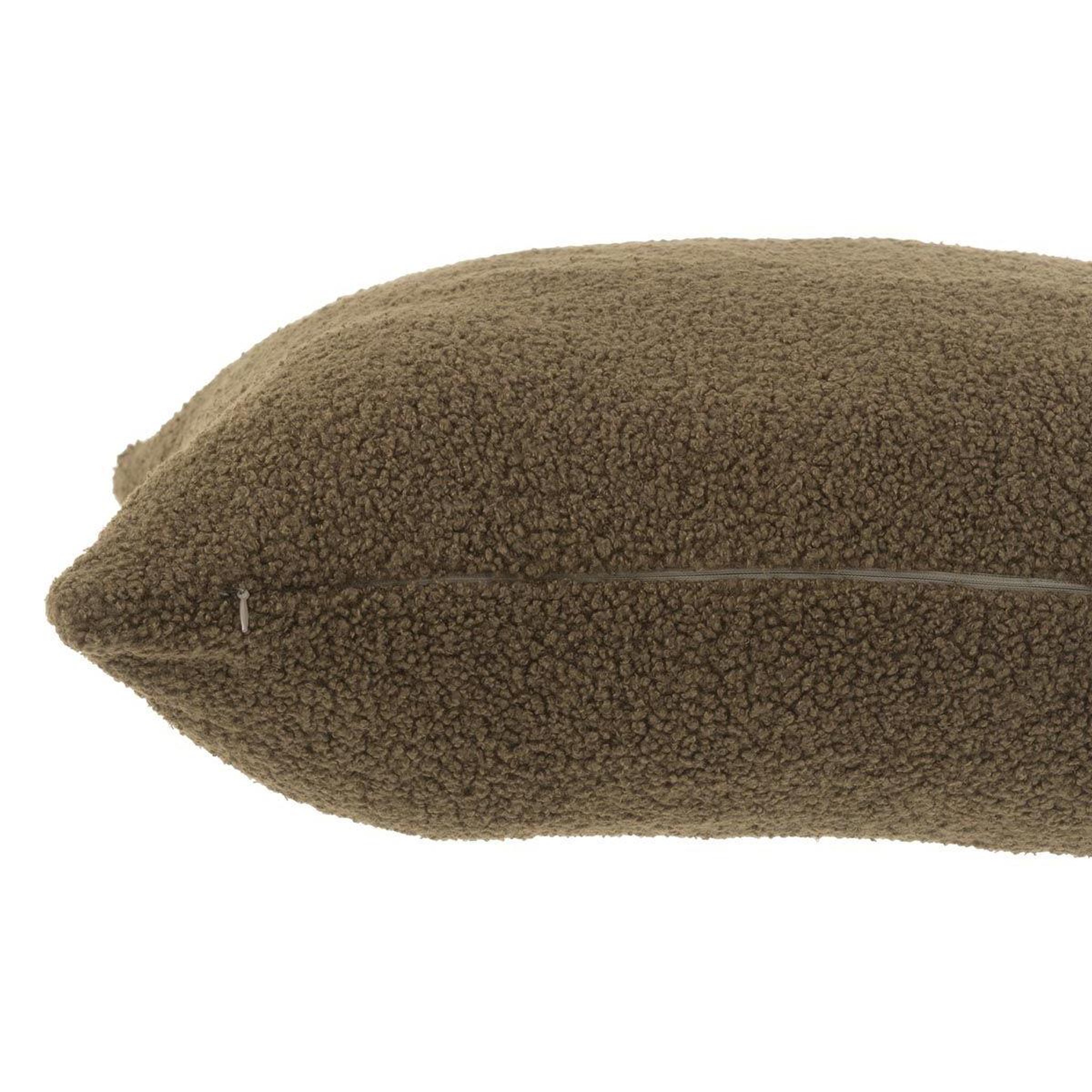 Voir la diapositive 2 : J-LINE Coussin Déco Bouclette  Teddy  45x45cm Vert