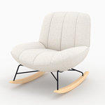 Rendez vous déco Rocking chair en tissu bouclette blanc cassé-Alvin