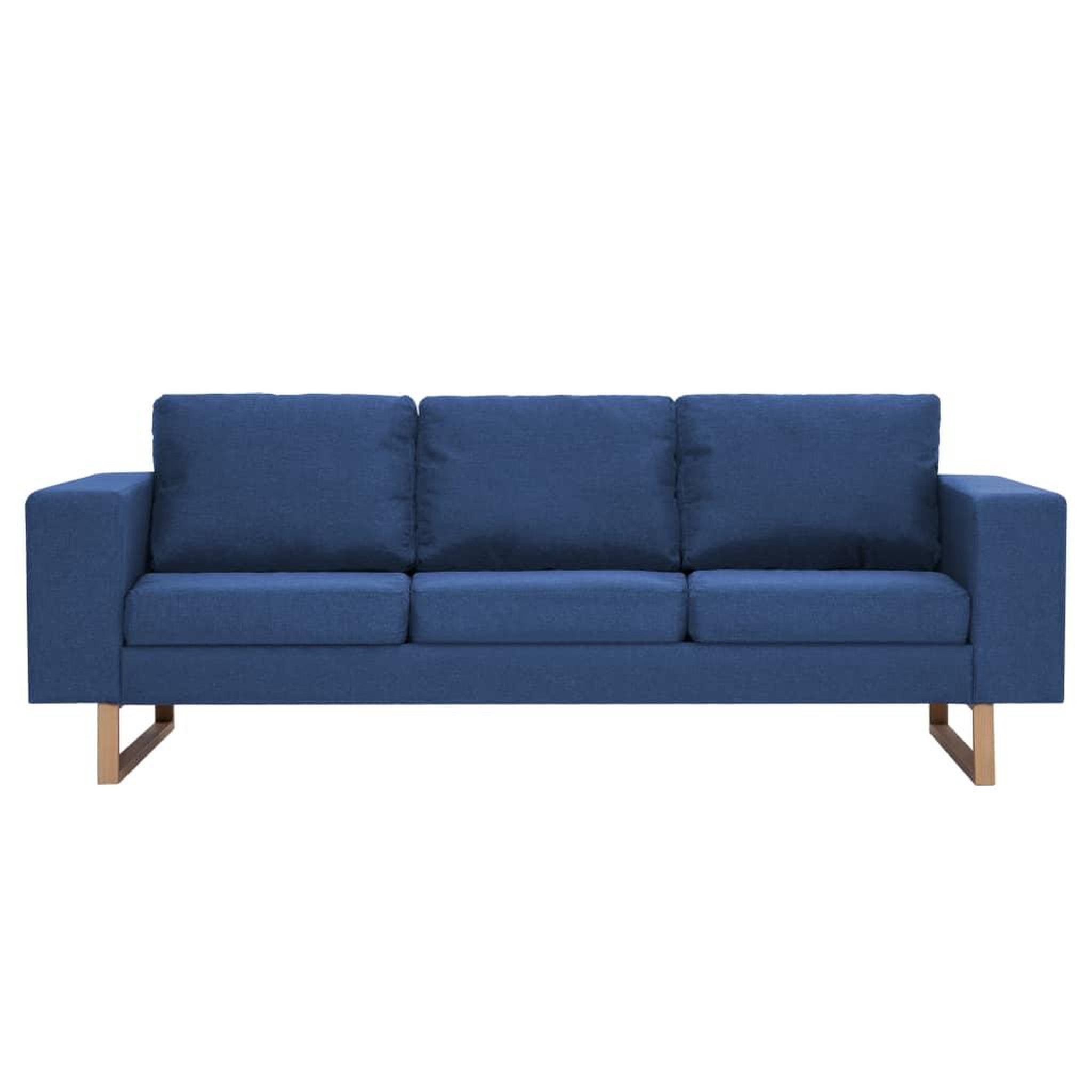 Voir la diapositive 2 : VIDAXL Canape a 3 places Tissu Bleu