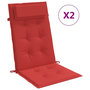 Voir la diapositive 2 : VIDAXL Coussins de chaise a dossier haut lot de 2 rouge tissu oxford