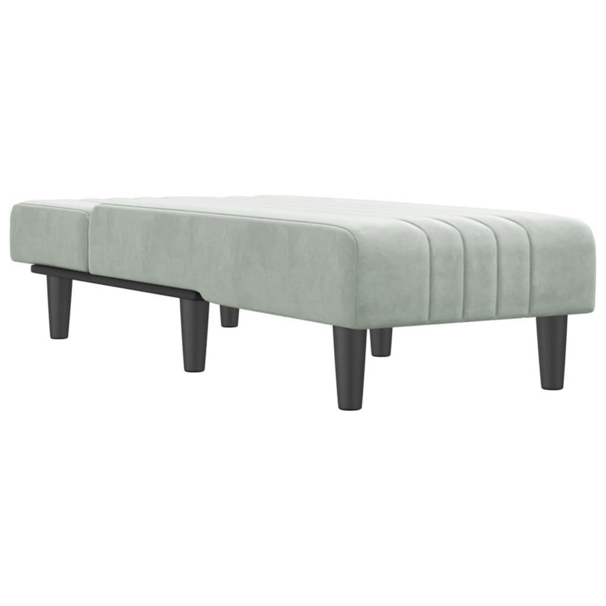 VIDAXL Chaise longue gris clair velours