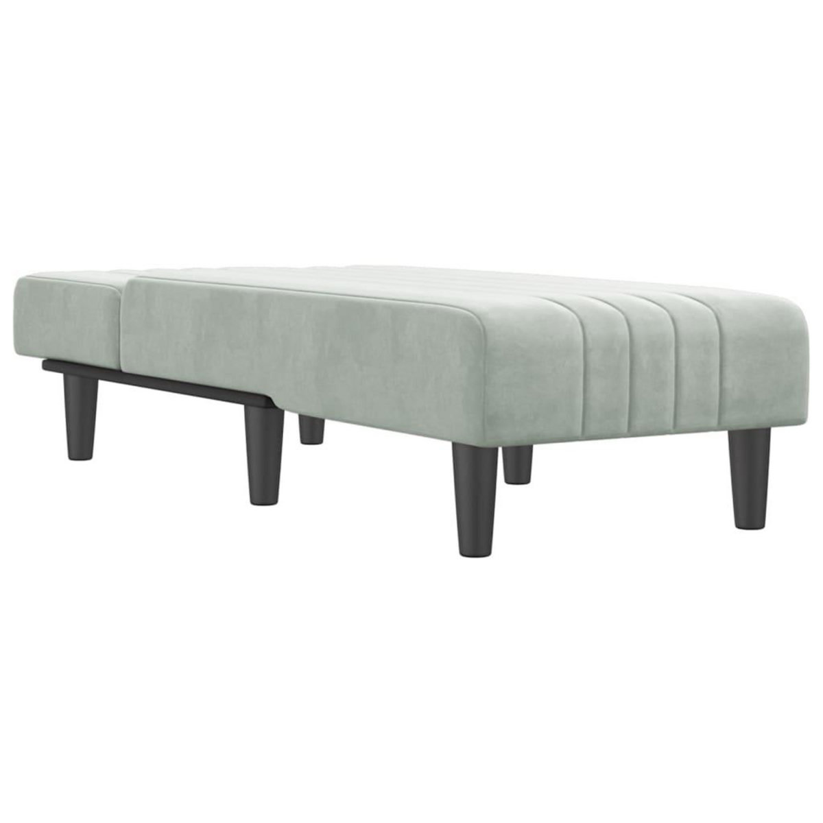 VIDAXL Chaise longue gris clair velours