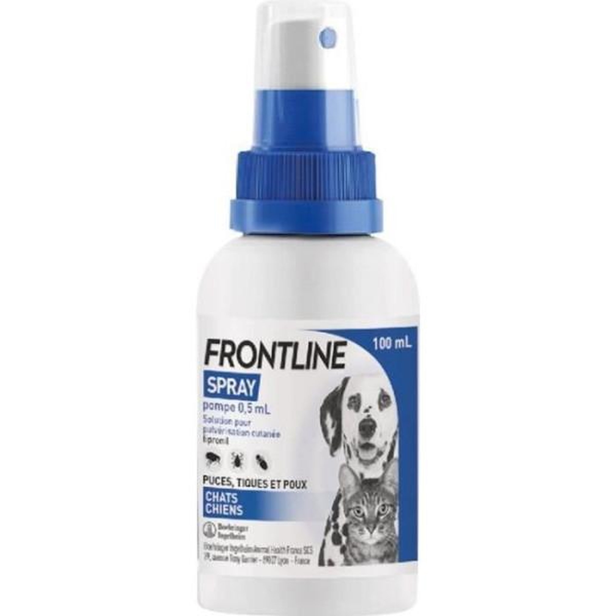 Frontline Frontline spray - anti-puces anti-tiques - chat et chien -5kg - 100ml