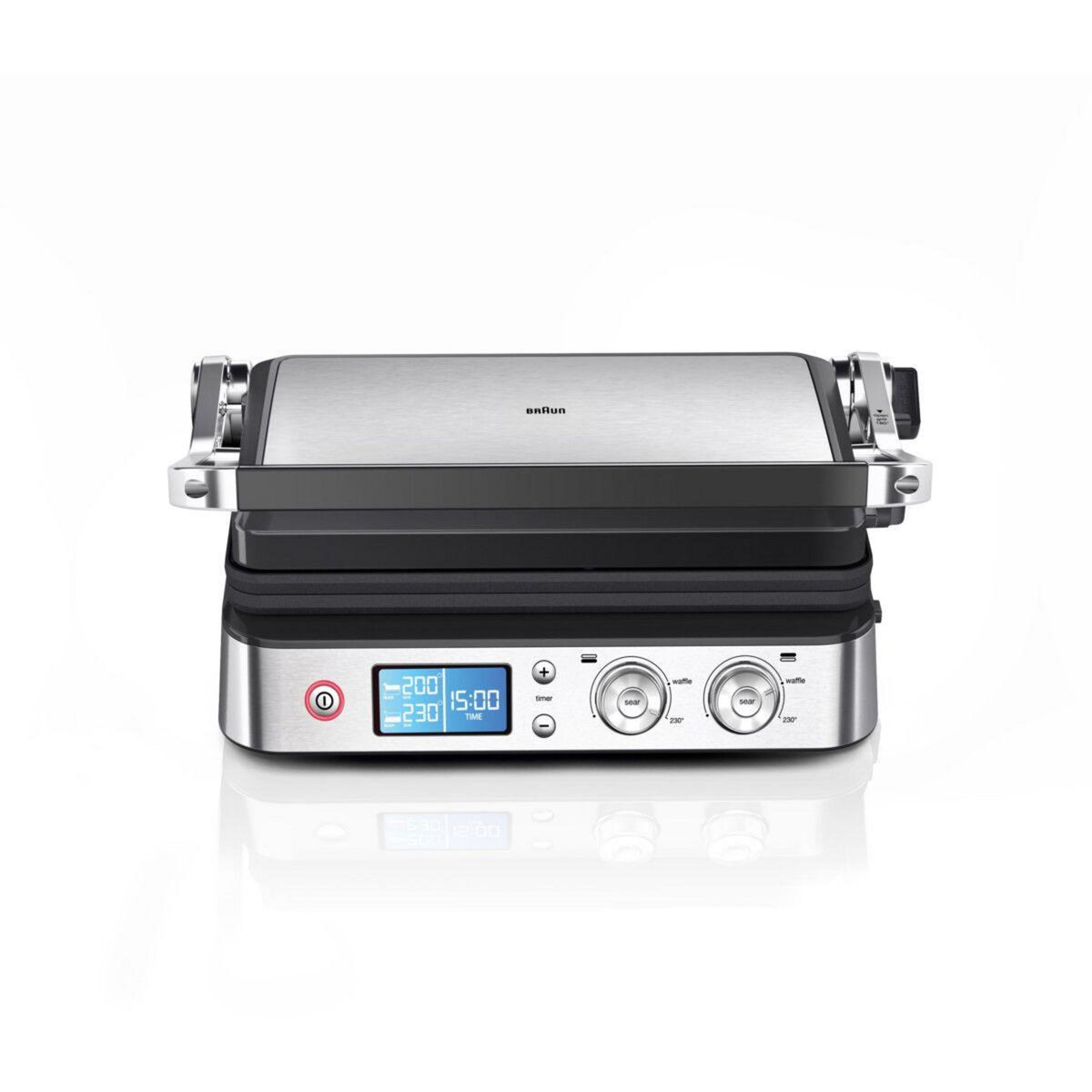 BRAUN Grille-viande CG9040 inox 2 zones e cuisson plaques movibles à poser, 37x23 cm
