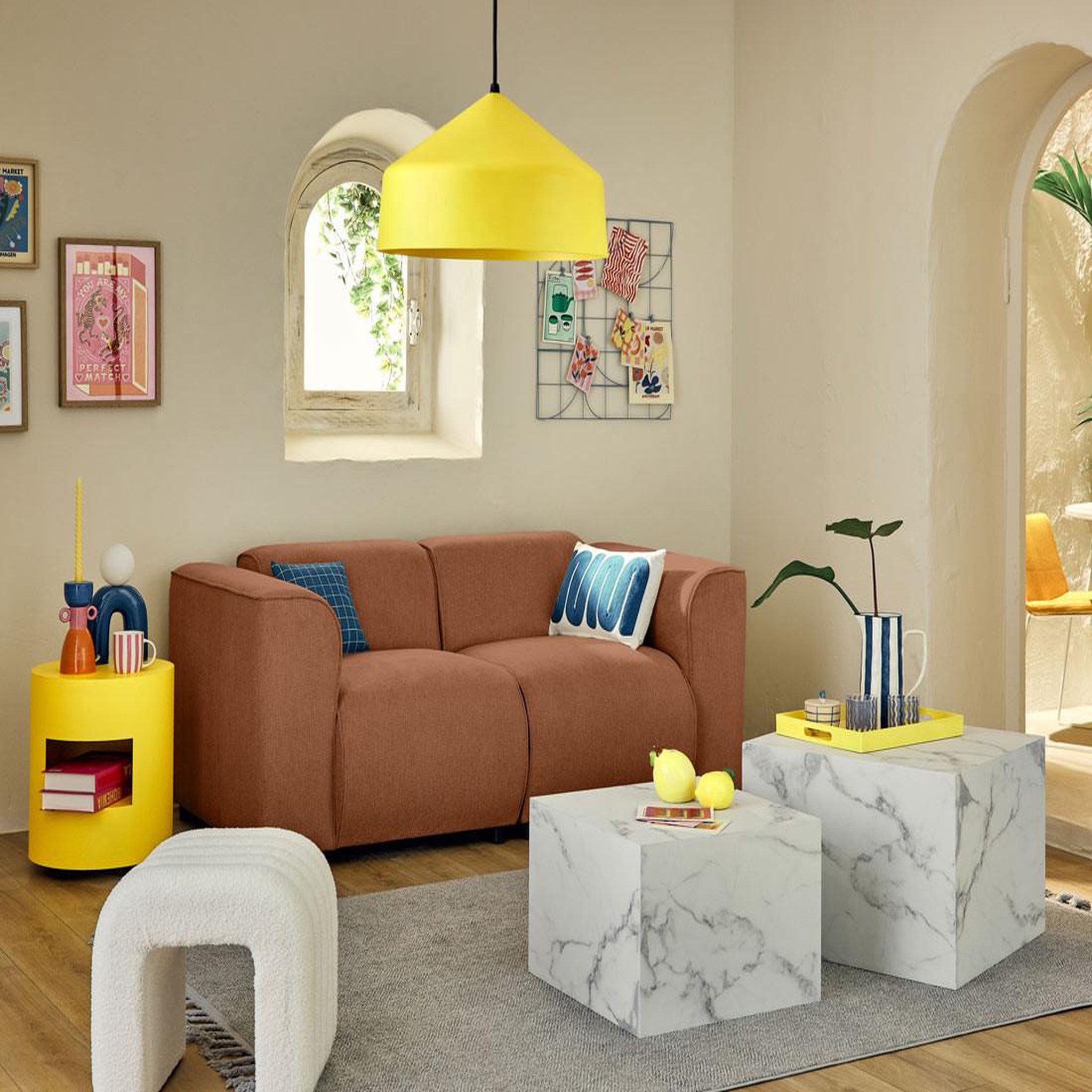 Voir la diapositive 2 : LISA DESIGN Suaro - module d'assise d'angle gauche en tissu texturé