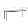Voir la diapositive 5 : VIDAXL Table de jardin Gris clair 190x90x74 cm Aluminium et verre