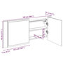 Voir la diapositive 6 : VIDAXL Armoire a miroir a LED de bain chene fume 100x12x45 cm